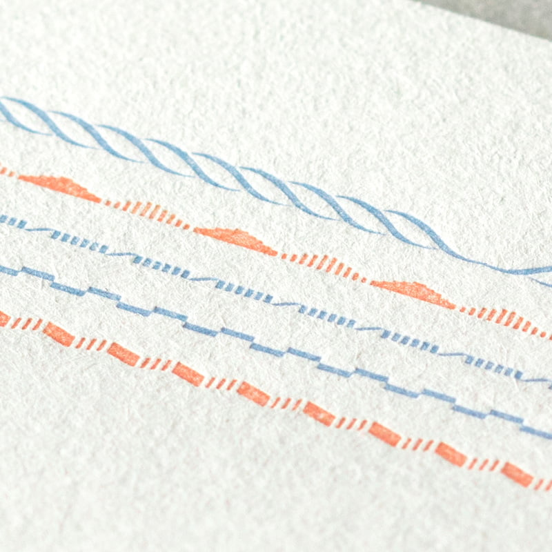 MIDORI Letterpress Letter Set - Frame Blue