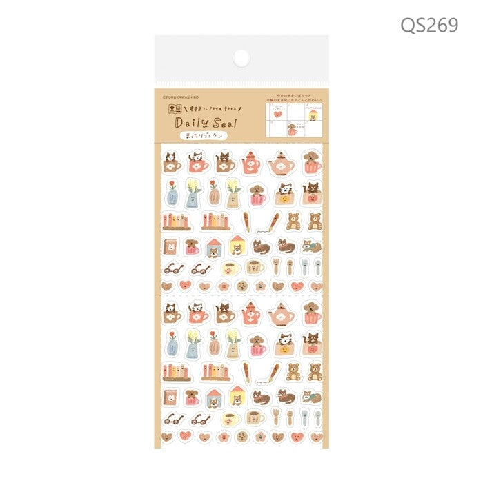FURUKAWA SHIKO Daily Stickers - Muttari Brown (Watashi Biyori)