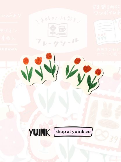 FURUKAWA SHIKO Washi Flake Stickers - Rood (Watashi Biyori)