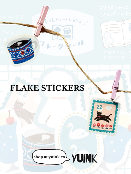 FURUKAWA SHIKO Washi Flake Stickers - Blauw (Watashi Biyori)