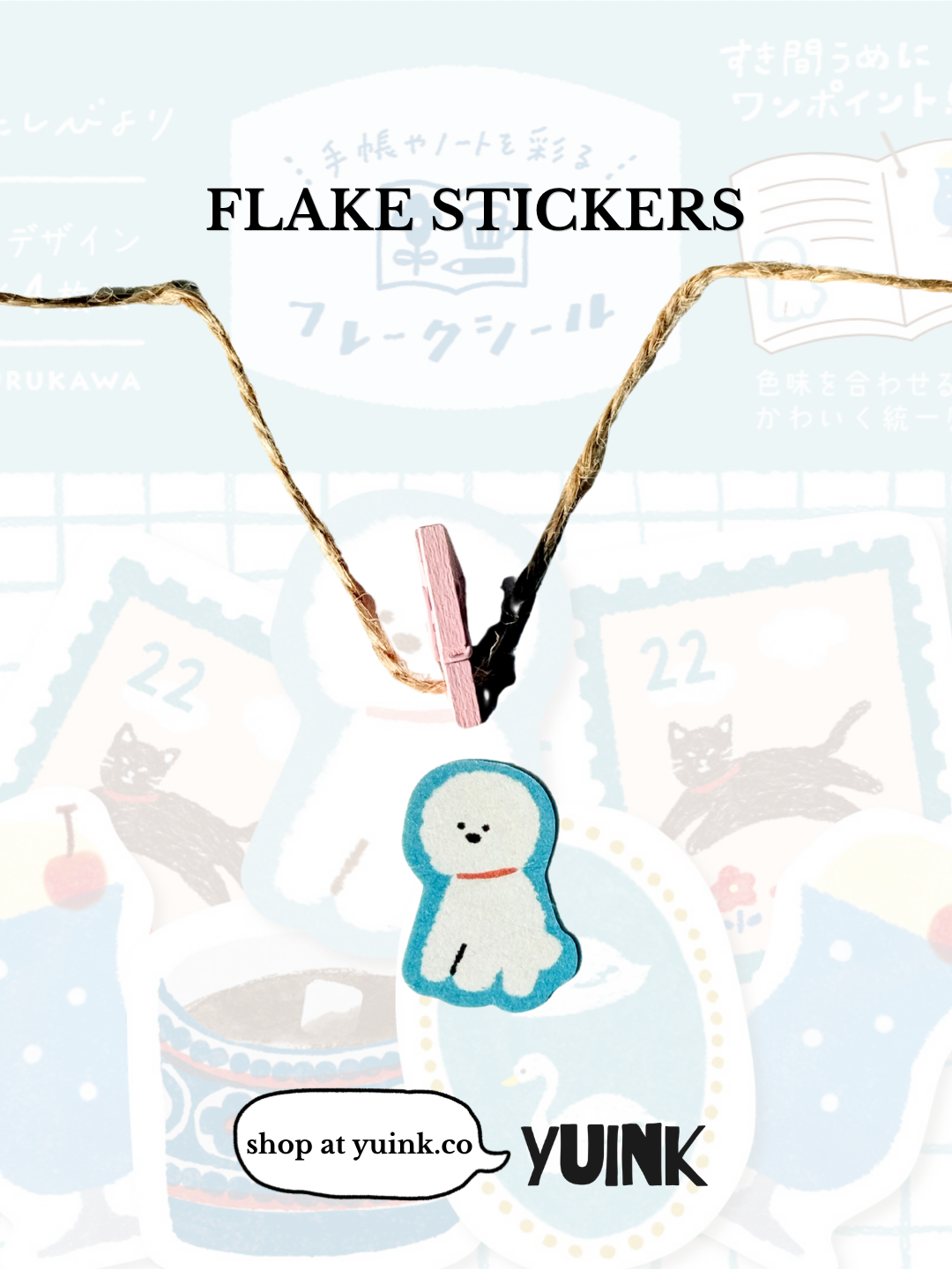 FURUKAWA SHIKO Washi Flake Stickers - Blauw (Watashi Biyori)