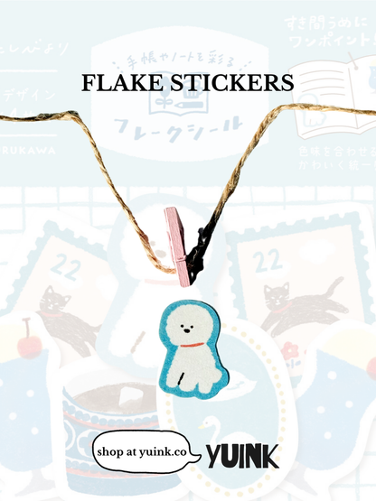 FURUKAWA SHIKO Washi Flake Stickers - Blauw (Watashi Biyori)