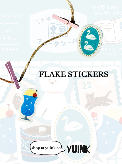 FURUKAWA SHIKO Washi Flake Stickers - Blauw (Watashi Biyori)
