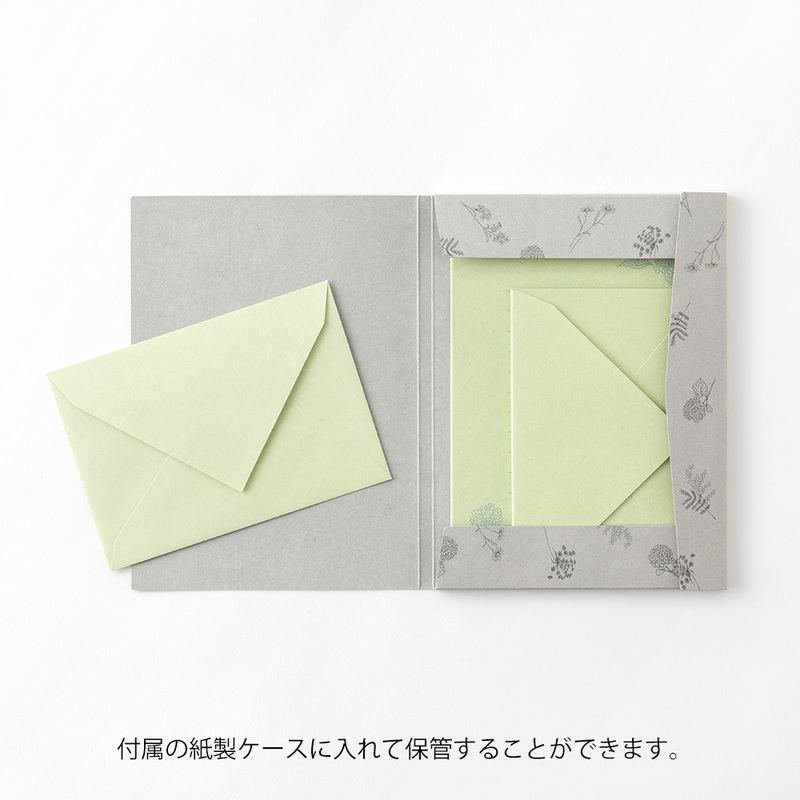 MIDORI Washi Paper Letter Set - Flower Green
