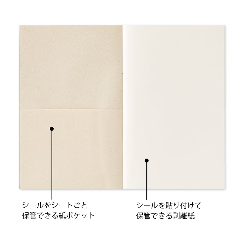 MIDORI Peelable Sticker Book with Pocket - Grey