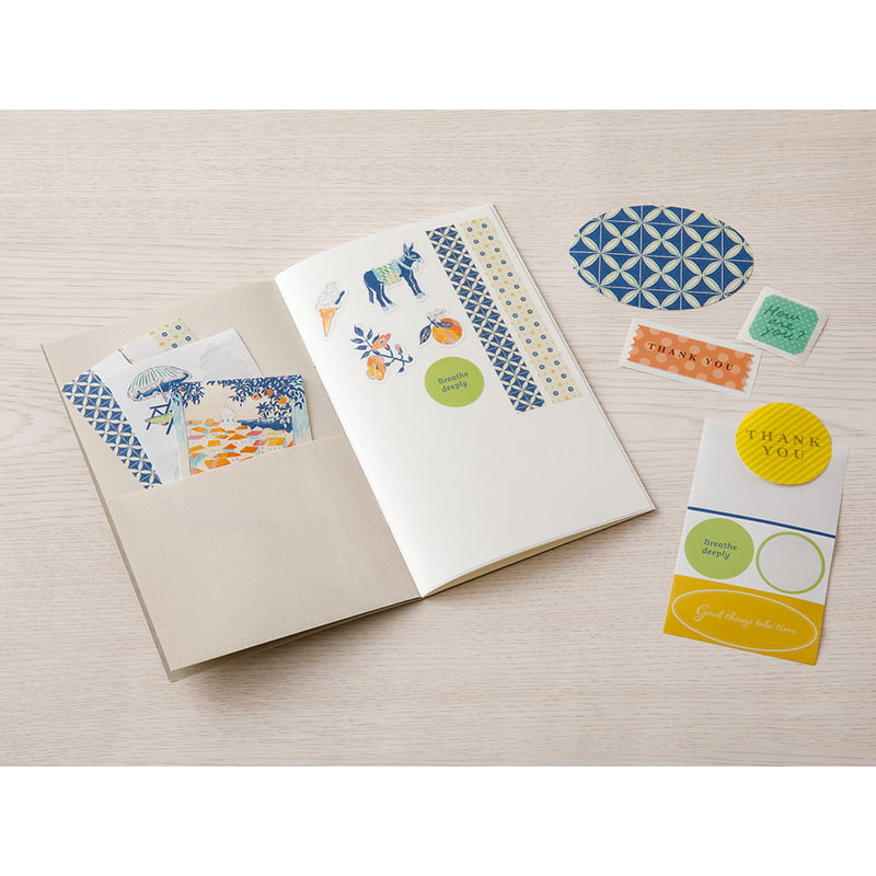 MIDORI Peelable Sticker Book with Pocket - Grey